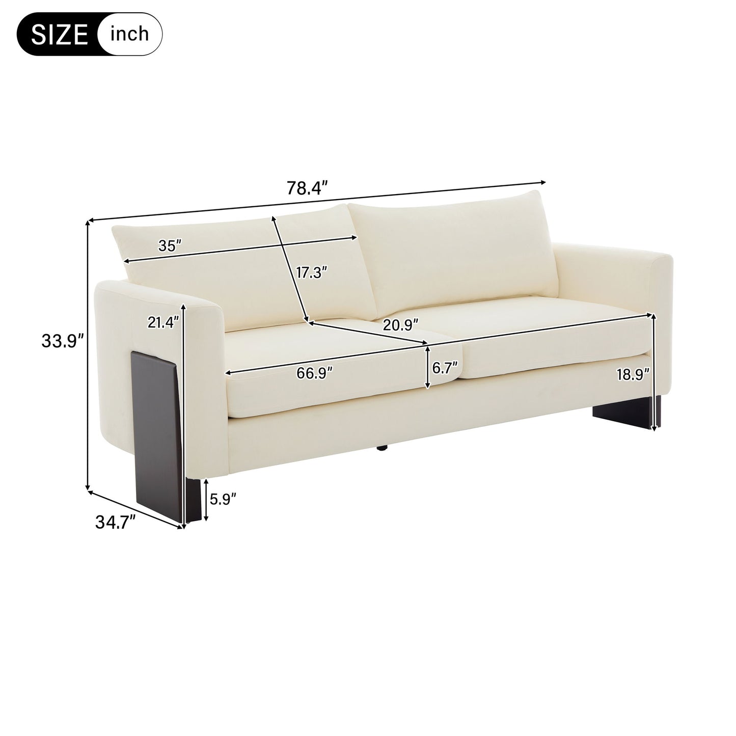 Elegant Modern 3 Seater Sofa