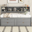 Daybed With 2 Bedside Cabinets, Upper Shelves And 4 Drawers