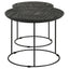 2 Piece Nesting Table With Embossed Tops And Base - Black