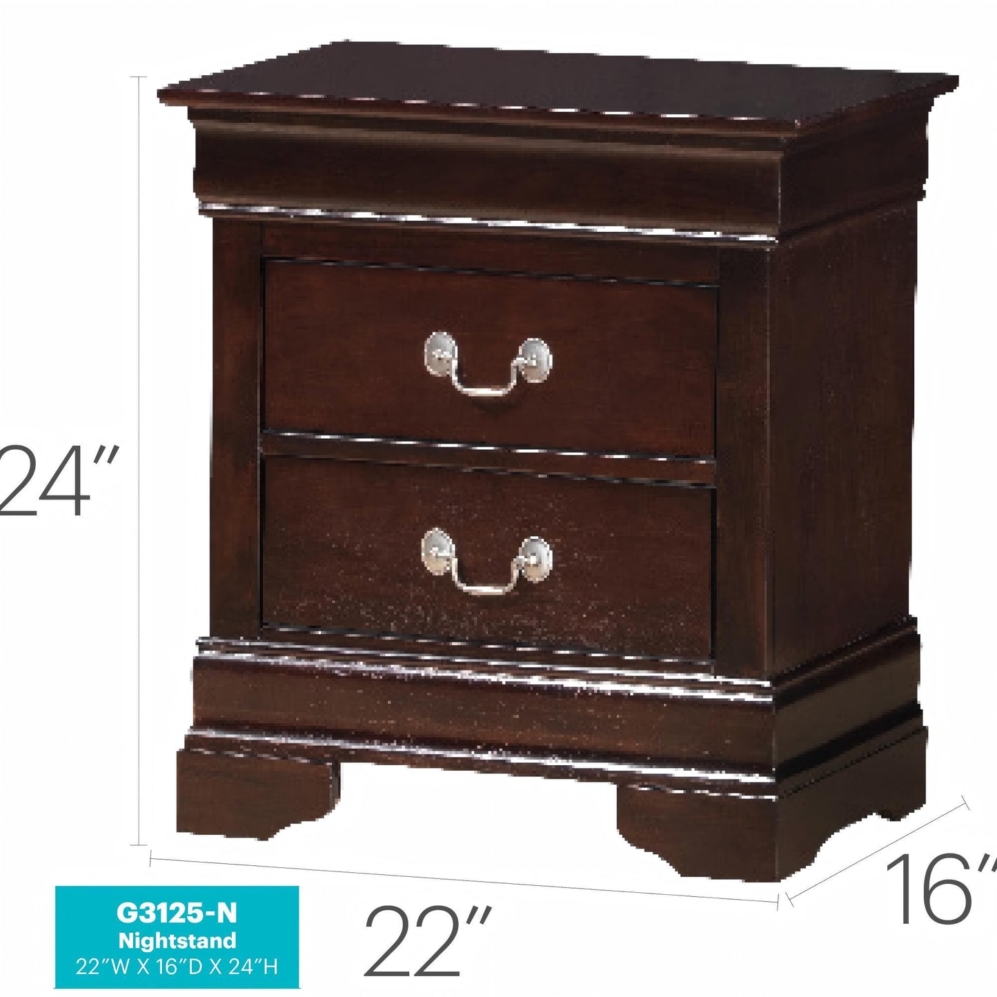 Louis Phillipe - Nightstand - Wood