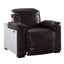 Misezon - Top Grain Leather Power Motion Recliner - Dark Brown