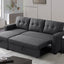 Upholstered Pull Out Sectional Sofa With Chaise