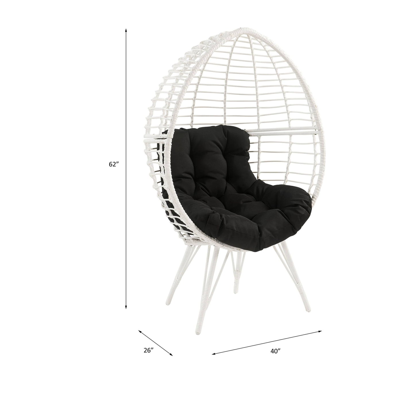 Galzed - Patio Lounge Chair - Black / White
