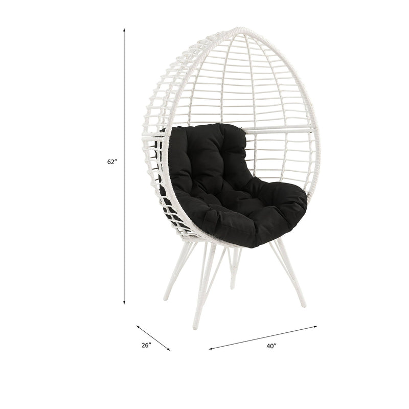 Galzed - Tumbona para patio - Negro / Blanco