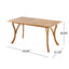 Outdoor Rectangular Table With Curved Legs And Perpendicular Wooden Slats Table Top