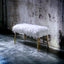 Bagley II - Faux Fur Bench - White / Gold