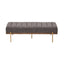 Thorian - Luxury Upholstered Ottoman Bench With Channel Tufting And Metal Base - Gold / Gray