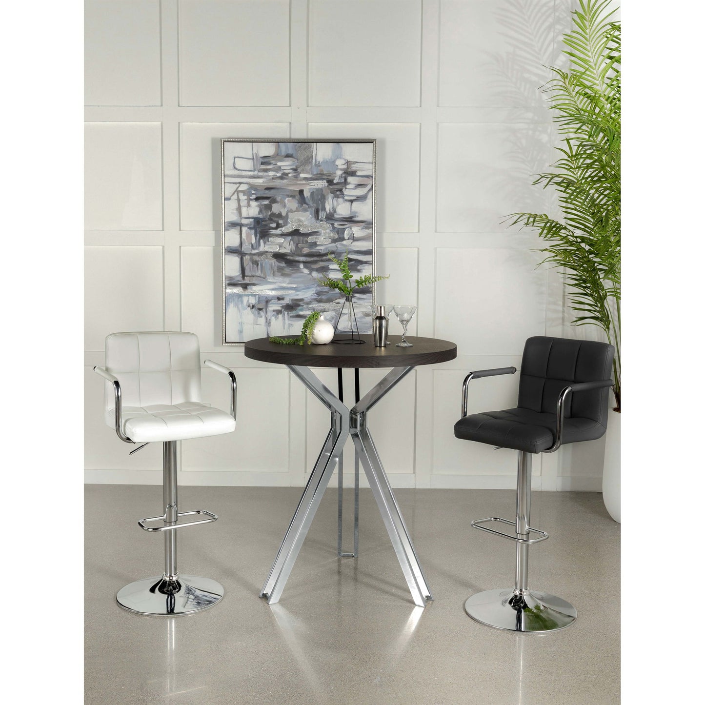 Edgerton - Round Height Bistro Bar Table - Dark Oak