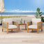 Outdoor Acacia Wood Club Chair With Wicker Accents