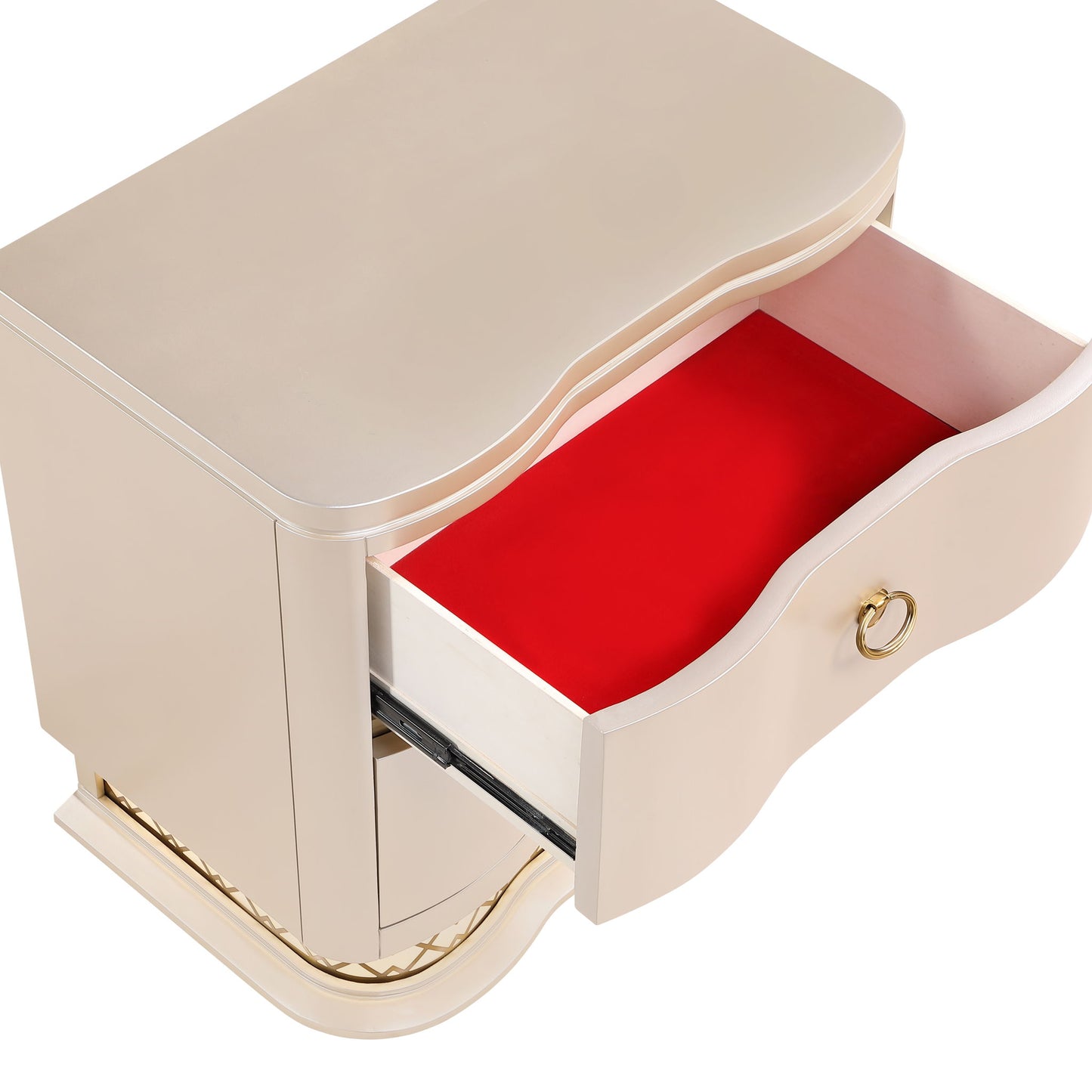 Flora - 2 Drawer Nightstand With LED - Champagne