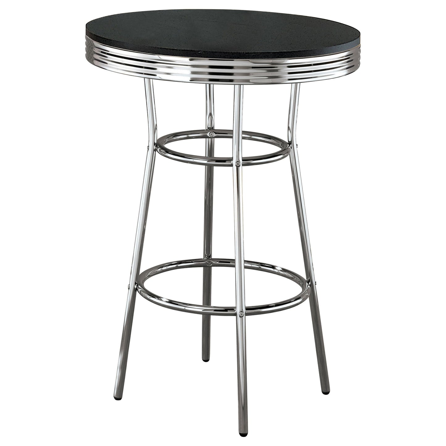 Round Bar Table With Retro Design - Black