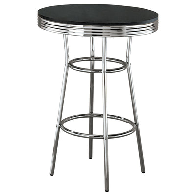 Round Bar Table With Retro Design - Black