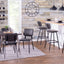 Foundry - Contemporary Barstool Zig Zag Stitching (Set of 2) - Black / Gray