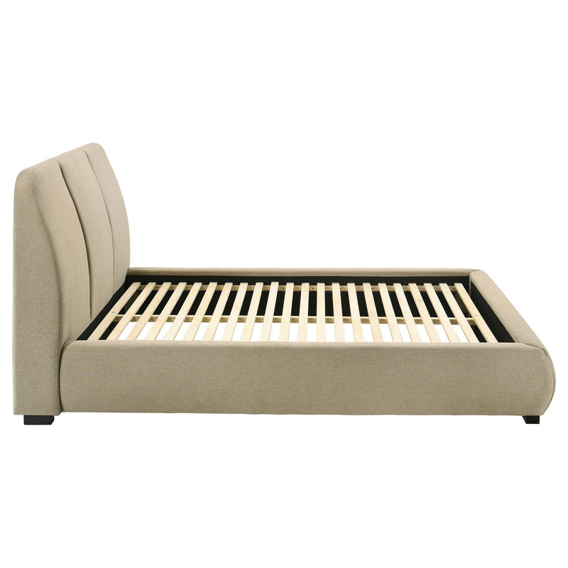 Modern Upholstered Platform Bed With Tufted Headboard