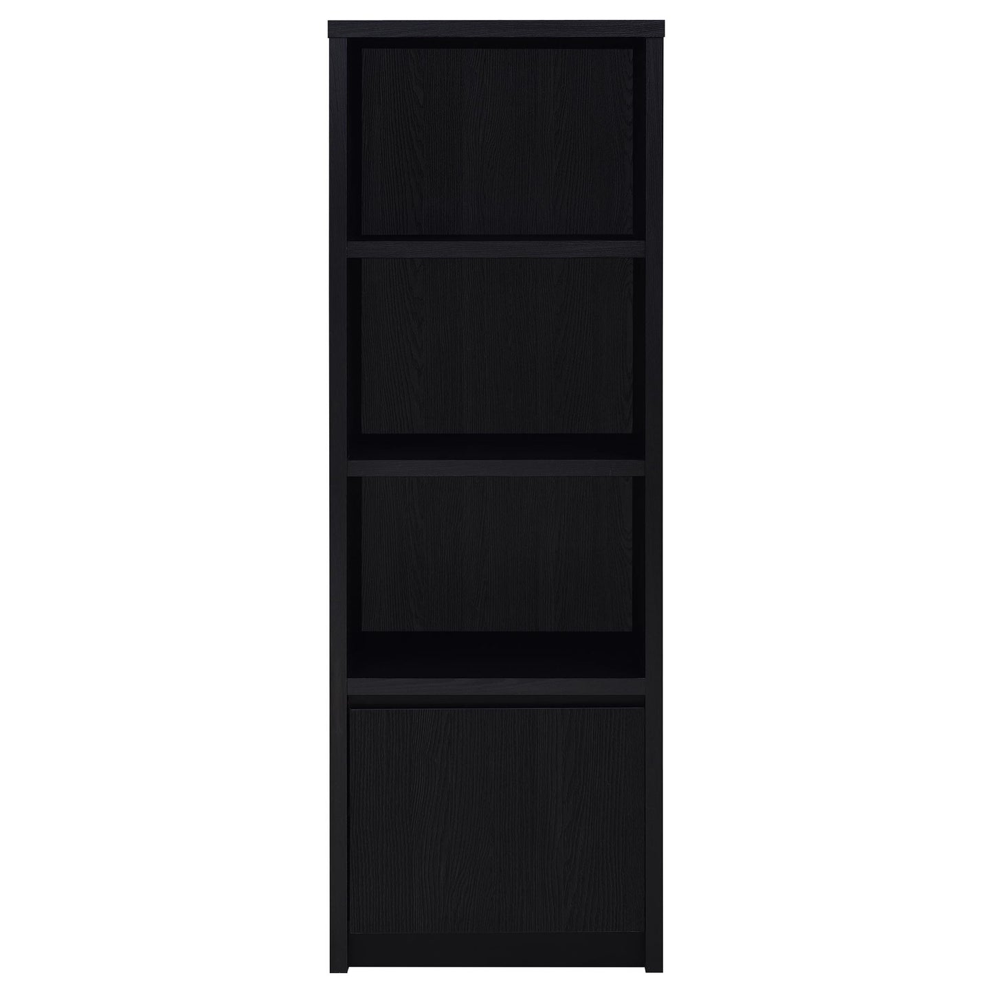 Sloat - 3 Shelf Media Tower With Cabinet Storage - Black