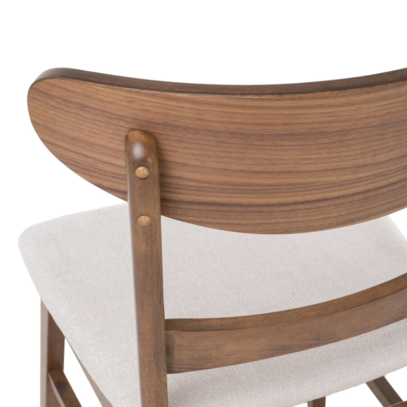 Modern Dining Chair With Upholstered Seat And Wood Frame