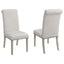 Upholstered Dining Chair With Rolled Edge Seat Back (Set of 2) - Beige