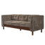 3 Seater Sofa With Square Arms, Tufted Pillow Back For Living Room