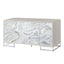 Panos - Console Cabinet - White Marcle / Chrome