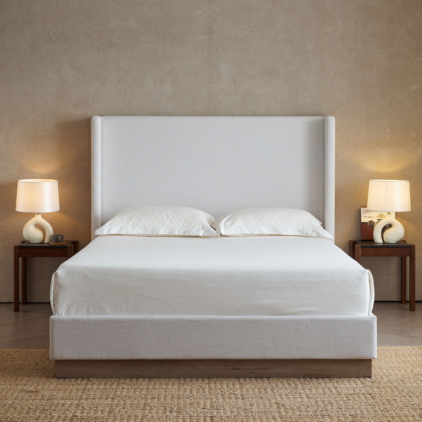 Hosford - Minimalist Upholstered Wingback Bed