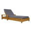 Chaise Lounge With Armrests, 2 Fold Cushion Set, 3 Position Adjustable Backrest, For Patio Pool - Dark Gray / Teak