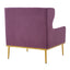 Elegant Curved Armrest Accent Armchair