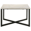 Volz - Square Coffee Table With Crisscross Base - White Marble