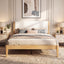 Platform Bed Frame With Upholstered Headboard, Slat Support