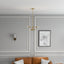 Trellis - 4 Lights Modern Gold Chandelier Vintage Pendant Fixture For Living Room - Clear / Gold