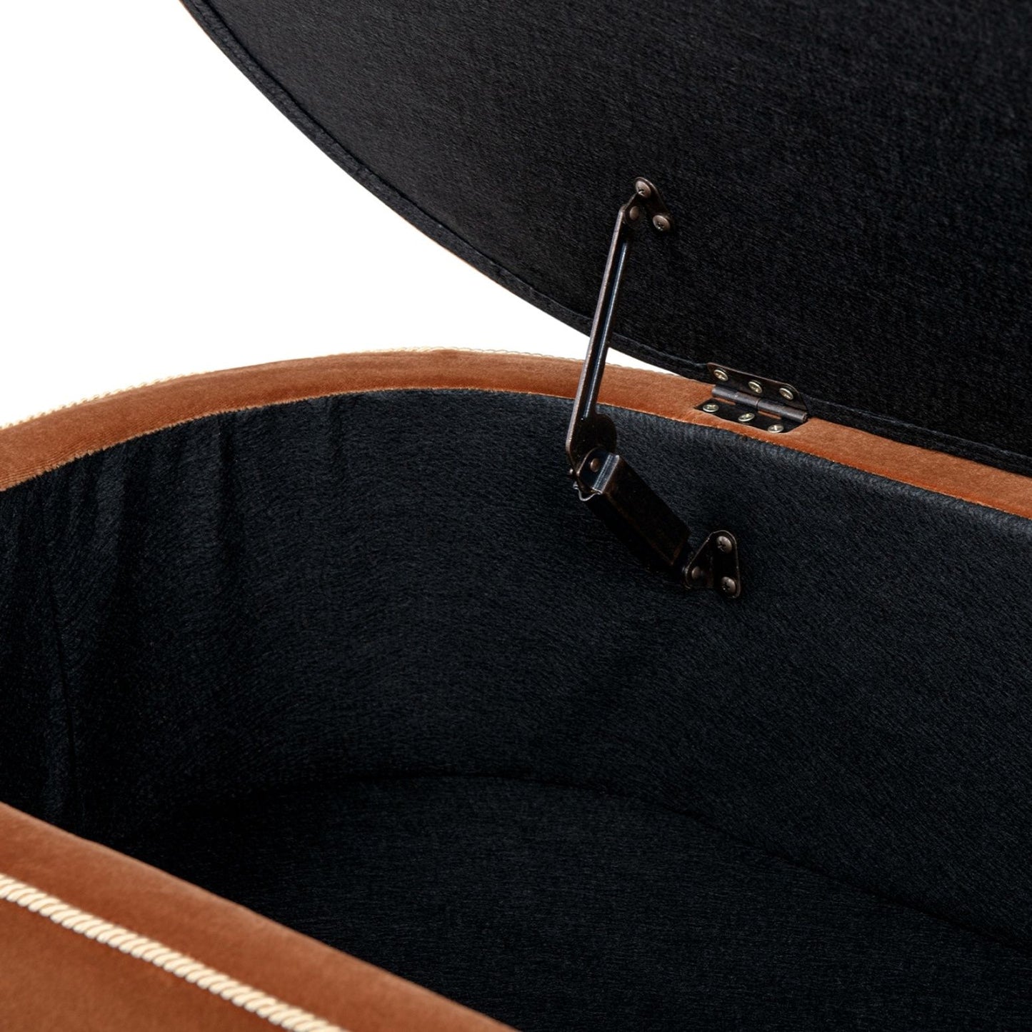 Melinda - Oval Tufted Bullion Fringe Storage Bench