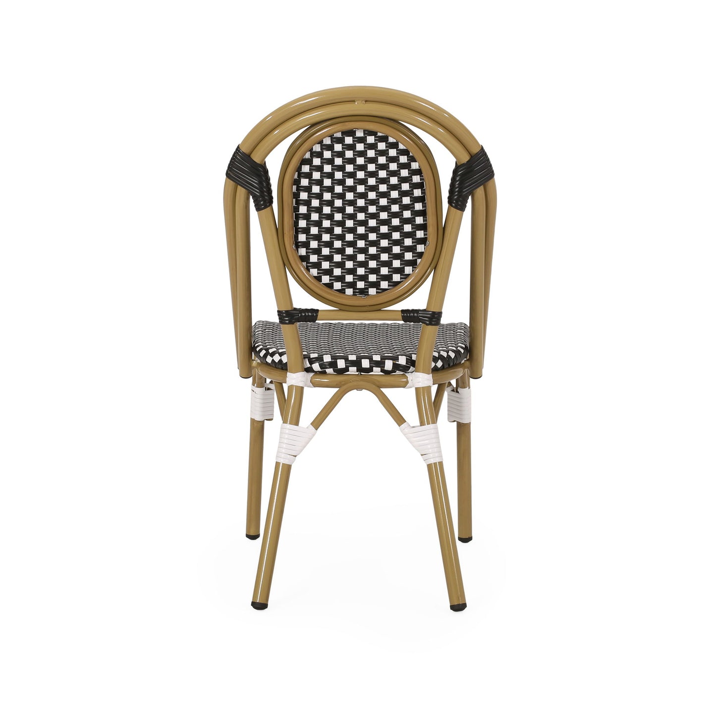 Outdoor Rattan And Aluminum French Bistro Chair Set