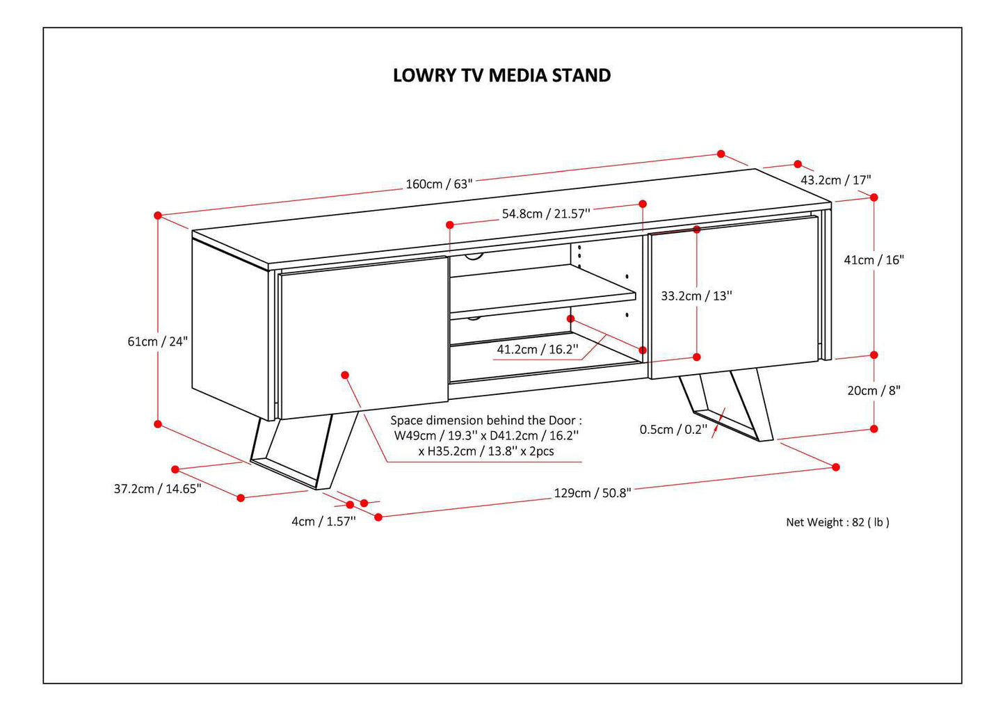 Lowry - TV Media Stand - Rustic Natural Aged Brown