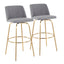 Toriano - Contemporary Fixed Height Barstool With Swivel And Round Footrest (Set of 2)
