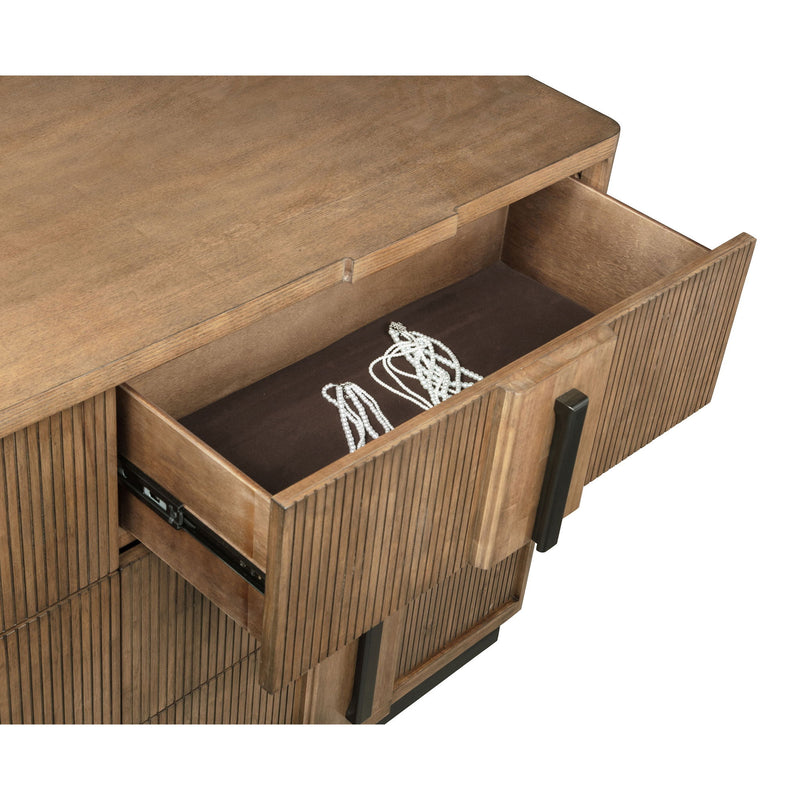 Moraga - 6 Drawer Dresser With Mirror - Ash Brown