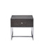 Iban - End Table - Gray Oak / Chrome