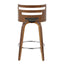 Cosini - Mid Century Modern Fixed Height Barstool With Swivel With Round Footrest (Set of 2)