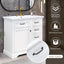 36" Bathroom Vanity With Sink, 2 Tip-Out Drawers, Soft Close Hinges