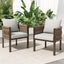 2 Pieces Outdoor Metal Patio Club Chair, Patio Furniture Arm Chair With Cushion, Modern Outdoor Furniture Deep Seating For Porch, Garden, Backyard, Balcony - Brown / Light Gray