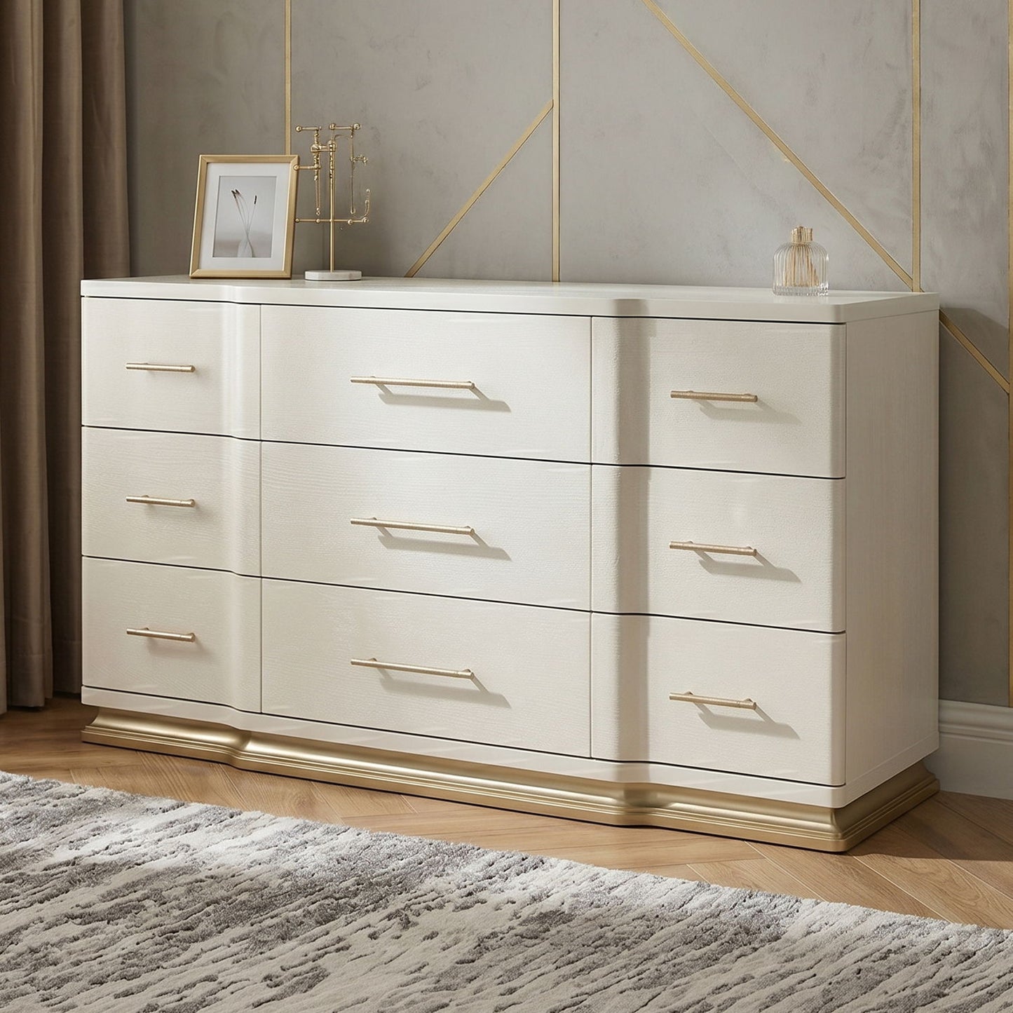Lexington - 9 Drawer Dresser - Beige