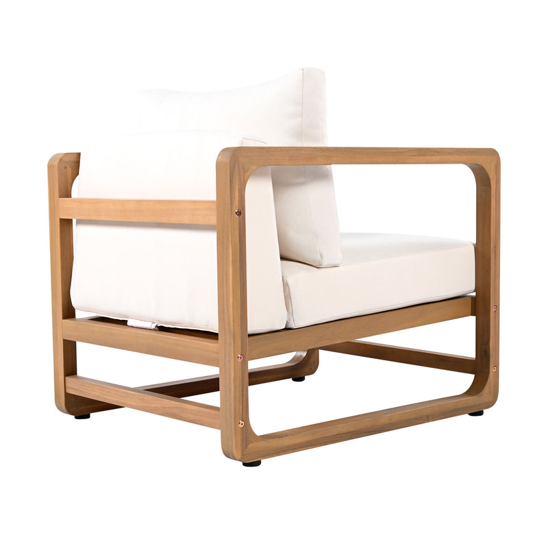 Outdoor Lounge Chair With Oversized Cushion Set For Patio
