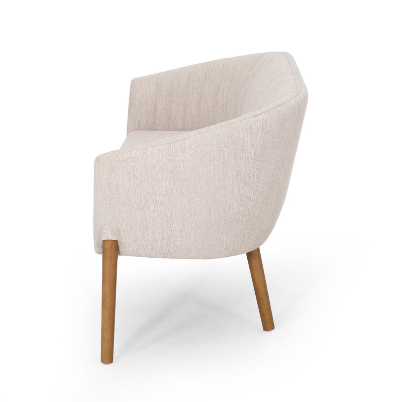Mid Century Modern Loveseat With Channel Stitched Backrest