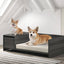Esme - Wide Comfy Pet Bed With Cushion And Side Storage Compartment - Ash Gray