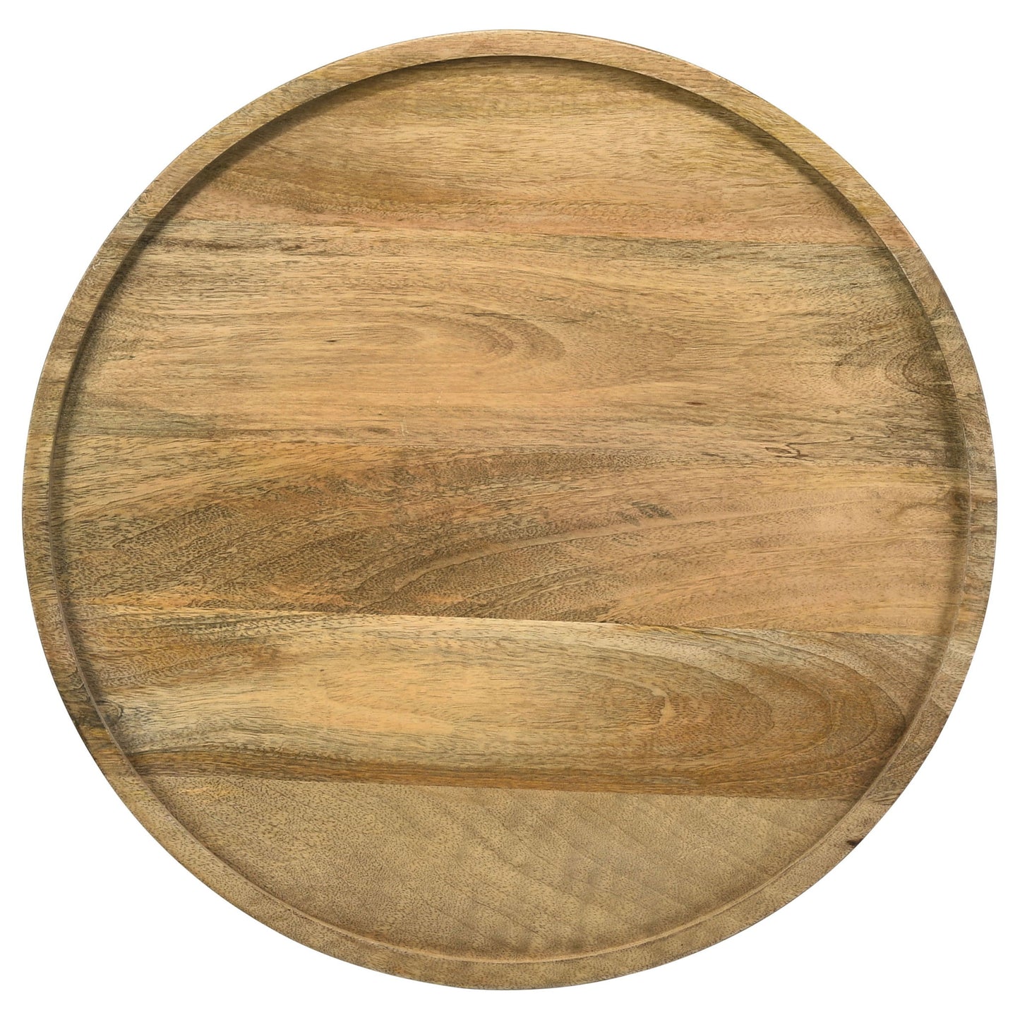 Pedestal Accent Table With Eco Friendly Base And Round Lipped Top - Brown