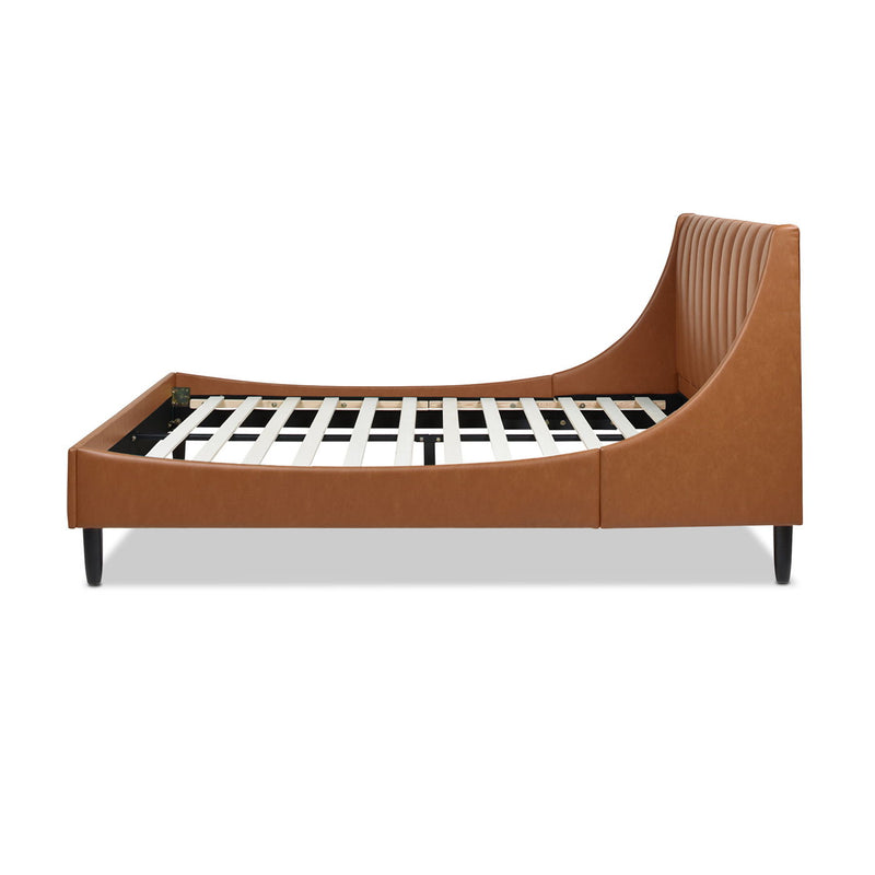 Aspen - Juego de cama de plataforma moderno con cabecero capitoné vertical