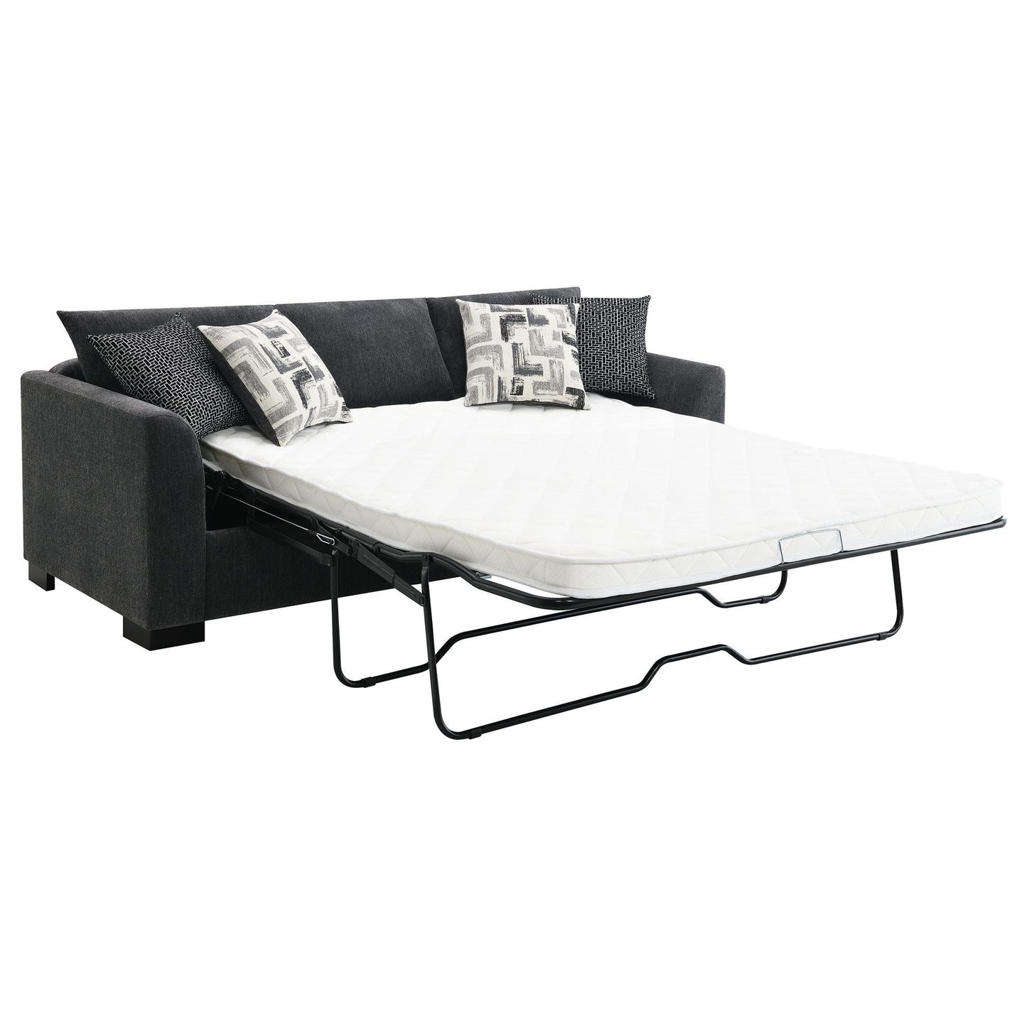 Pacheco - Upholstered Sleeper Sectional Chaise Sofa With Pocket Coils And Reversible Cushions - Dark Gray