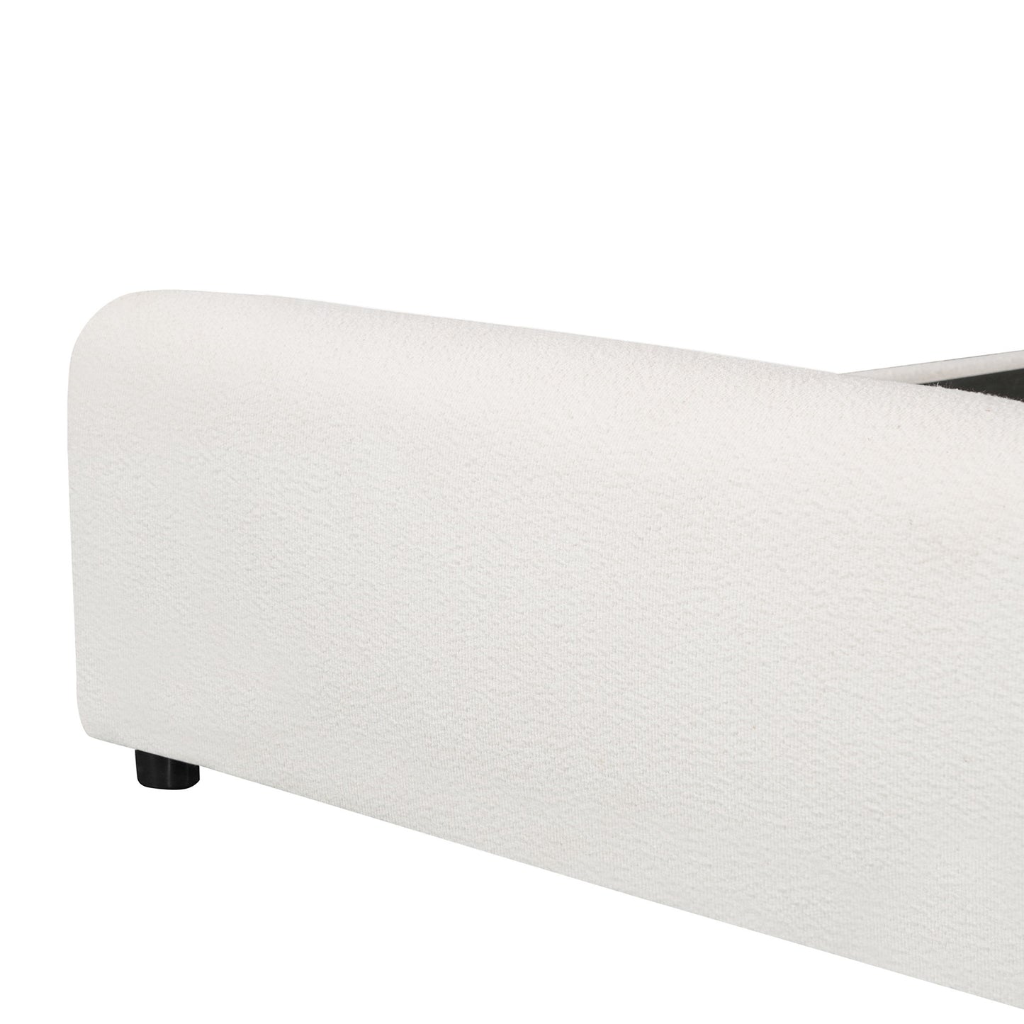 Luxury Upholstered Bed Frame With Curved Headboard & Footboard