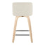 Toriano - Contemporary Fixed Height Counter Stool Swivel With Square Footrest (Set of 2)