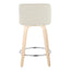 Toriano - Contemporary Fixed Height Counter Stool Swivel With Round Footrest (Set of 2)