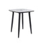 Outdoor Bar Table, Rounded Square Sintered Stone Top With Umbrella Hole, Rust Free Frame, Weatherproof - Ember Black / White