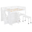 Loft Bed With Stairs, Bookshelf, Drawers, Desk & Wardrobe, Space Saving Multifunctional Furniture